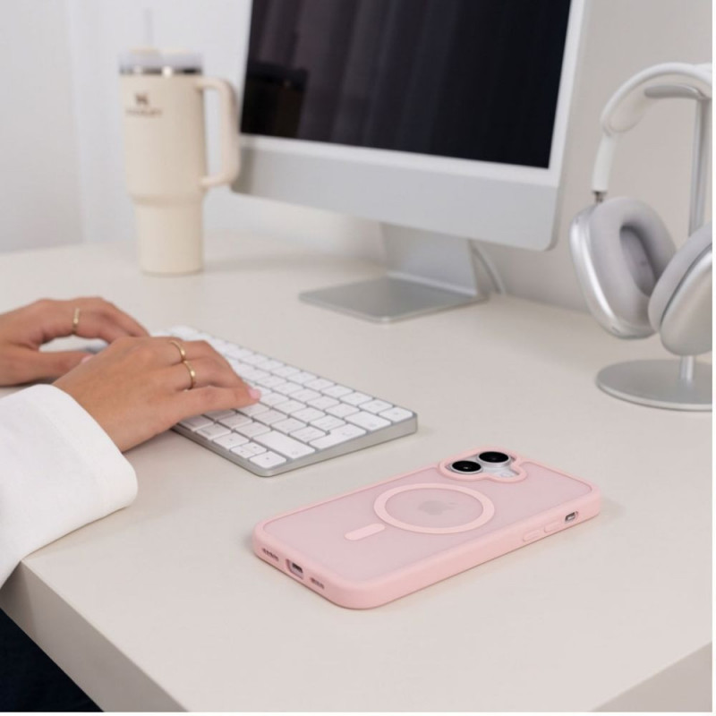 Funda Tech-Protect BasicMag MagSafe para Apple iPhone 17, rosa mate