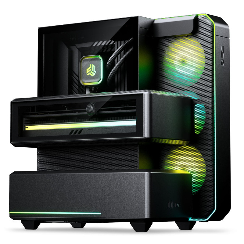 Caja de PC semitorre Phanteks EX5, ATX, refrigeración directa, negra