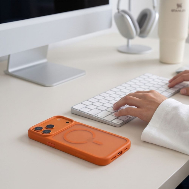 Funda Tech-Protect Magmat MagSafe CC para Apple iPhone 17 Pro / 18 Pro, naranja cósmico mate