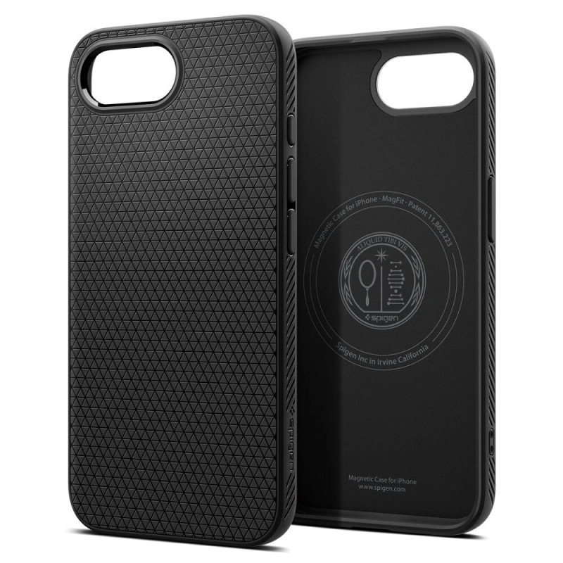 Funda Spigen Liquid Air Mag MagSafe para Apple iPhone 17e / 16e, negro mate