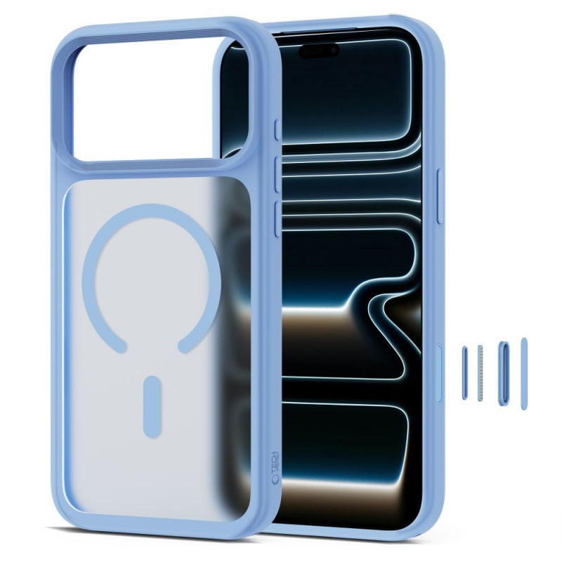 Funda Tech-Protect Magmat MagSafe CC para Apple iPhone 17 Pro / 18 Pro, azul claro mate