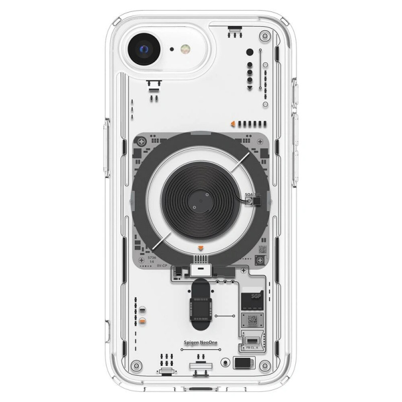 Funda Spigen Ultra Hybrid Mag MagSafe para Apple iPhone 17e / 16e, Neo One, Transparente