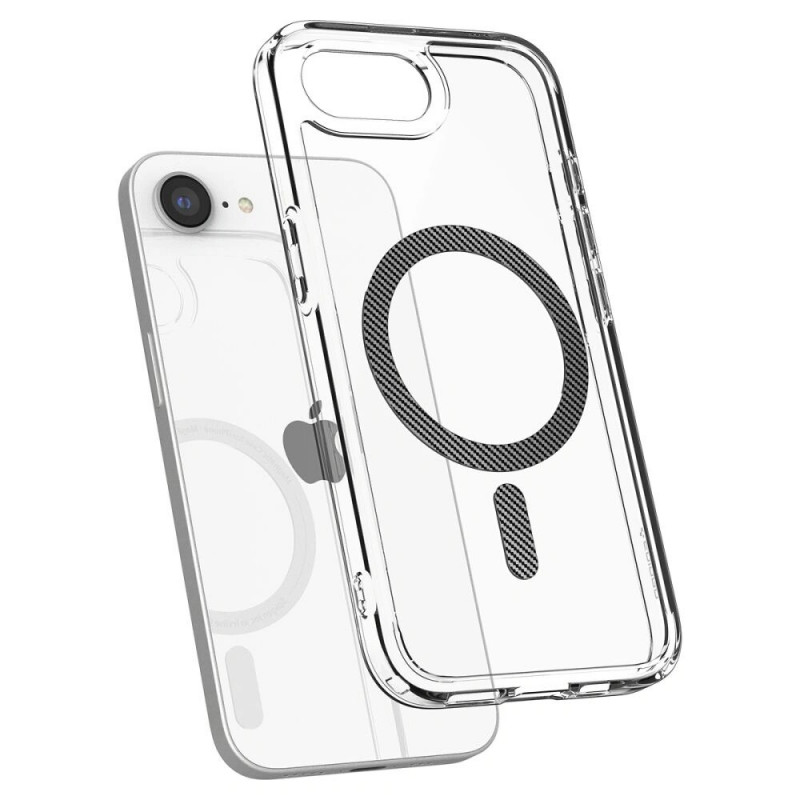 Funda Spigen Ultra Hybrid Mag MagSafe para Apple iPhone 17e / 16e, fibra de carbono
