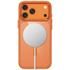 Funda Tech-Protect Magmat MagSafe CC para Apple iPhone 17 Pro / 18 Pro, naranja cósmico / transparente