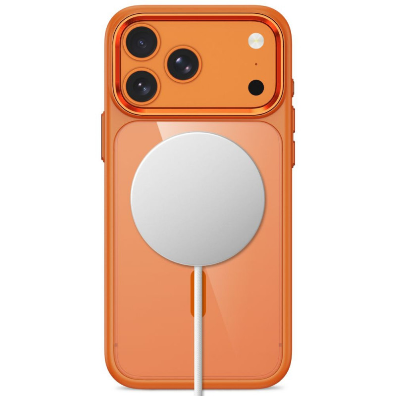 Funda Tech-Protect Magmat MagSafe CC para Apple iPhone 17 Pro / 18 Pro, naranja cósmico / transparente
