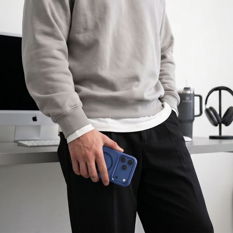 Funda Tech-Protect Magmat MagSafe CC para Apple iPhone 17 Pro / 18 Pro, Deep Blue / transparente