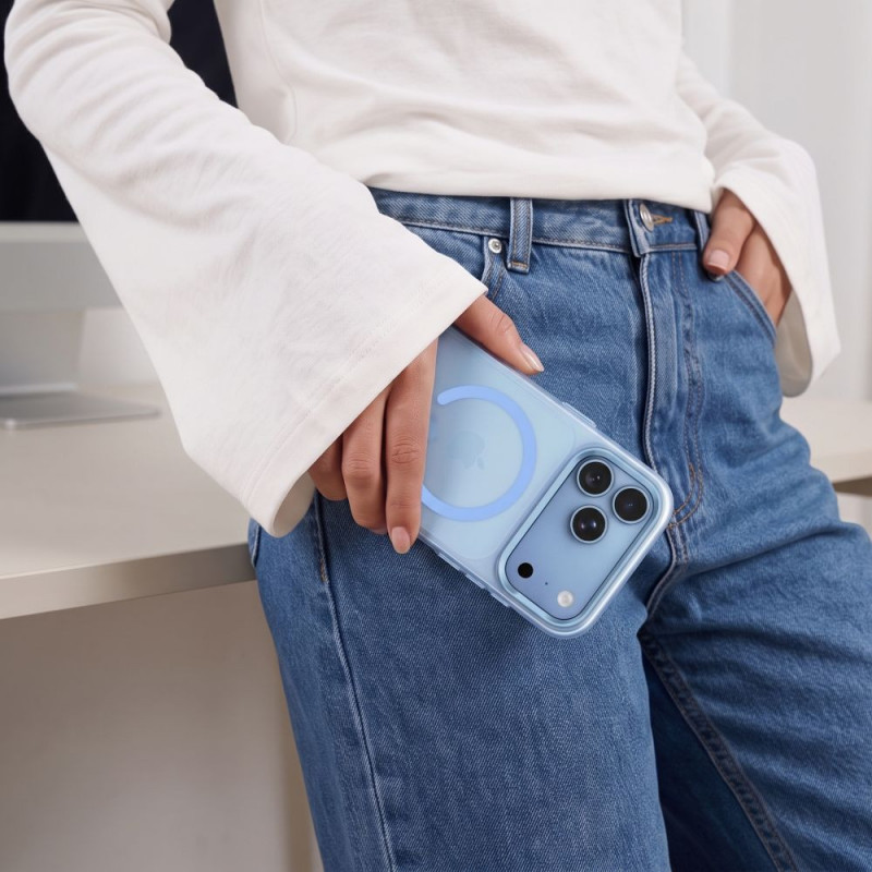 Funda MagSafe Tech-Protect MagZero para Apple iPhone 17 Pro Max / 18 Pro Max, azul claro mate