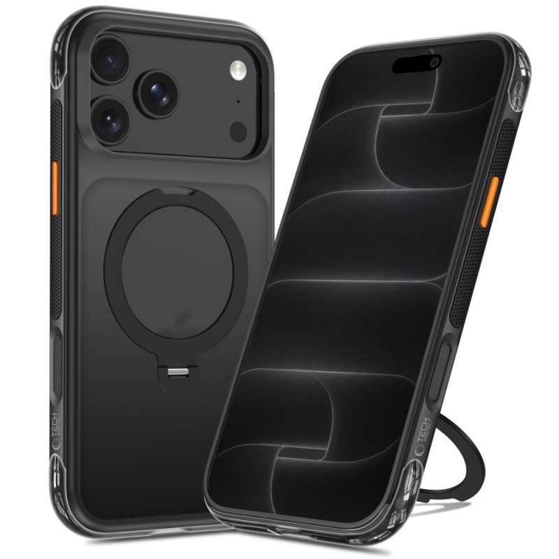 Funda Tech-Protect MagAir Stand MagSafe CC para Apple iPhone 17 Pro Max / 18 Pro Max, negro mate