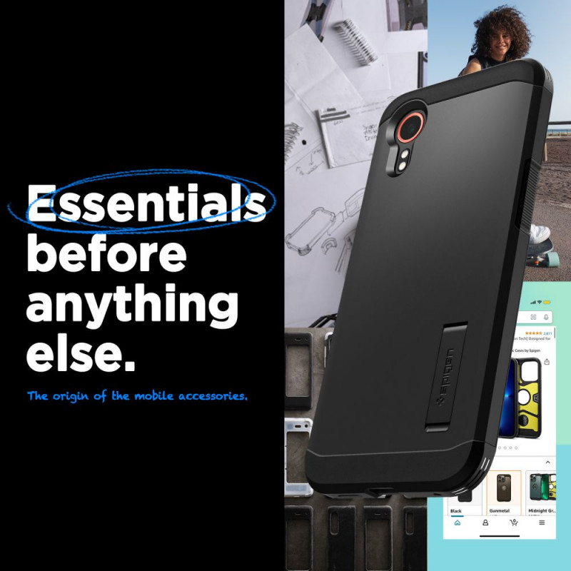 Funda Tough Armor Spigen para Samsung Galaxy XCover7, negra