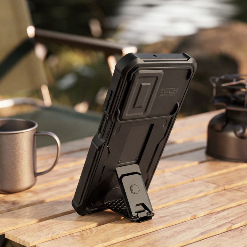 Funda resistente Tech-Protect Kevlar Cam+ 2-Set para Samsung Galaxy A17 / A18 4G / 5G, negra