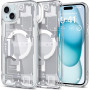Funda Spigen Ultra Hybrid Mag con MagSafe para Apple iPhone 15 Plus / 14 Plus, Zero One, blanca