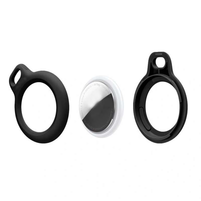 Funda llavero Tech-Protect Rough Chain para Apple AirTag, negra (2 uds.)
