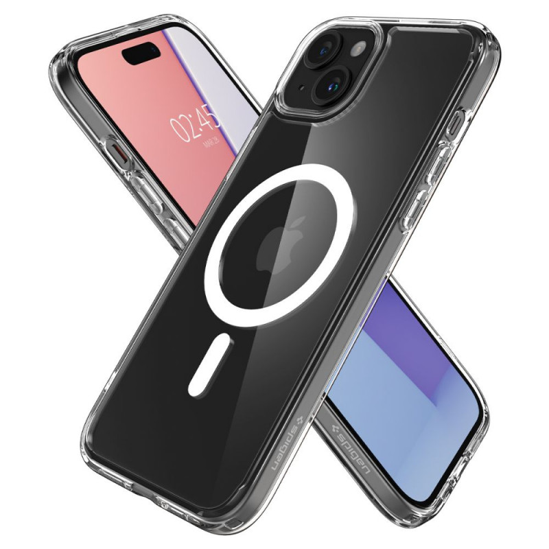 Funda Spigen Ultra Hybrid Mag con MagSafe para Apple iPhone 15, blanca