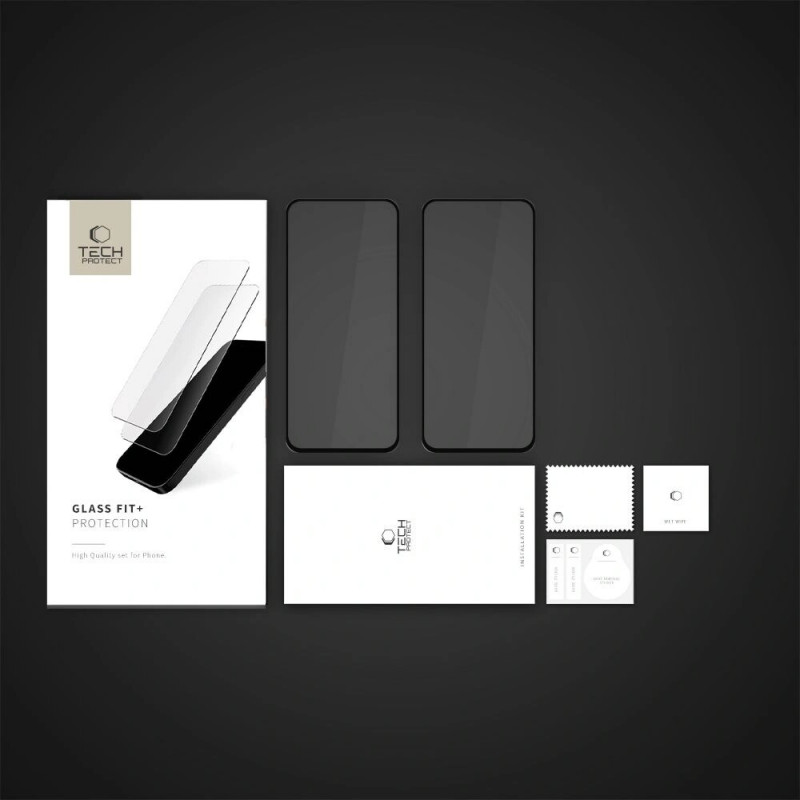 Tech-Protect Glass Fit+ Vidrio Templado para Motorola Moto G15 / G15 Power / G05 / E15, Negro (2 uds)