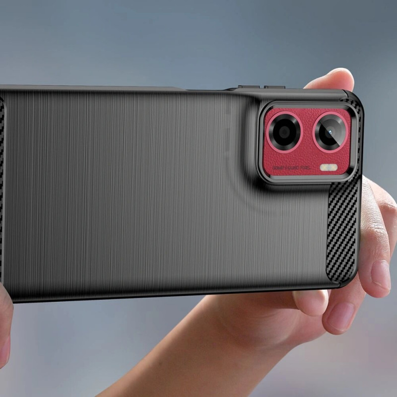 Funda Tech-Protect TPUCarbon para Motorola Moto G05 / E15, negra