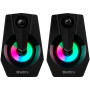 Altavoces para ordenador SVEN 370 con alimentación USB, negros, 2.0, 6 W, luz RGB