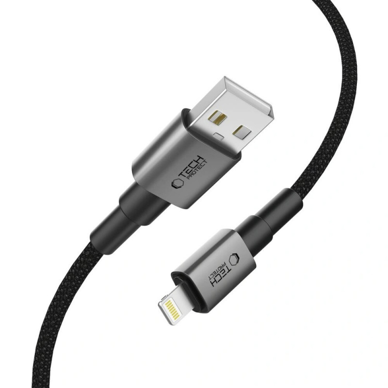 Cable Tech-Protect Ultraboost DNA USB-A / Lightning, 12W, 2.4A, 25 cm, gris hierro
