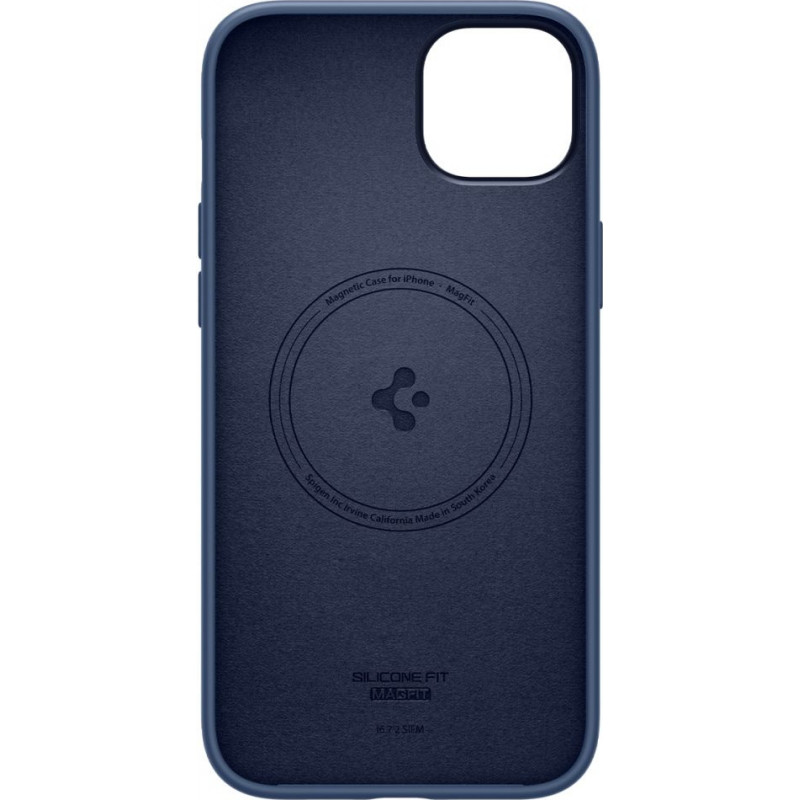 Funda MagSafe Spigen Silicone Fit Mag (ACS04921) para Apple iPhone 14 Plus / 15 Plus, azul marino