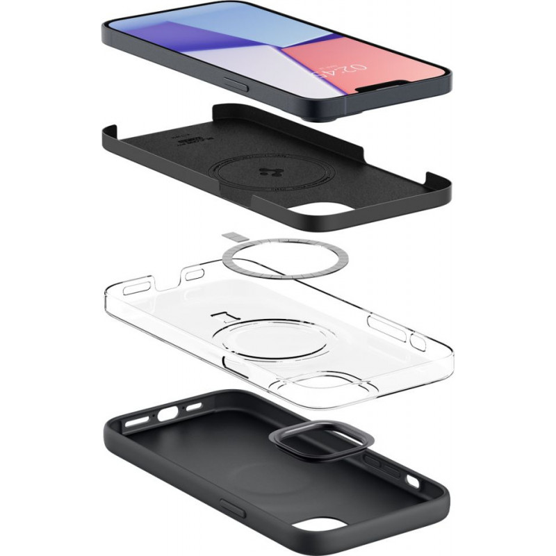 Funda MagSafe Spigen Silicone Fit Mag (ACS04920) para Apple iPhone 14 Plus / 15 Plus, negra