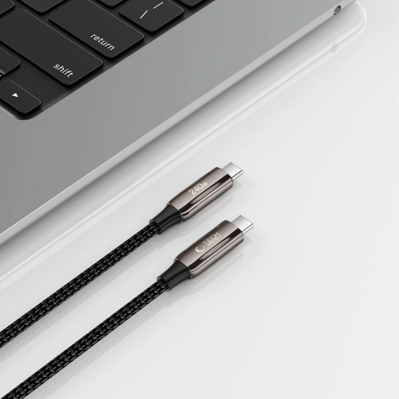 Cable USB-C / USB-C Tech-Protect UB10T Ultraboost PD240W/QC4.0, 100 cm, negro