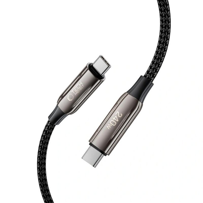 Cable USB-C / USB-C Tech-Protect UB10T Ultraboost PD240W/QC4.0, 200 cm, negro