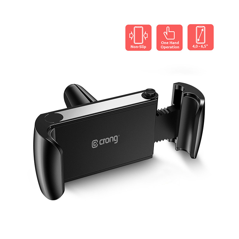 Soporte universal para coche Crong para teléfonos de 4 - 6.5 pulgadas, negro