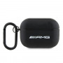 Funda Mercedes-AMG AMAP2SLWK Leather Big Logo para Apple AirPods Pro 2 (2022/2023), negra, logo blanco