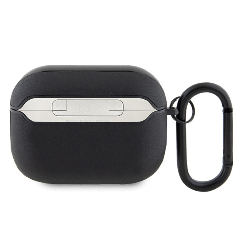 Funda Mercedes-AMG AMAP2SLWK Leather Big Logo para Apple AirPods Pro 2 (2022/2023), negra, logo blanco
