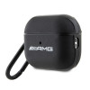 Funda Mercedes-AMG AMAP2SLWK Leather Big Logo para Apple AirPods Pro 2 (2022/2023), negra, logo blanco