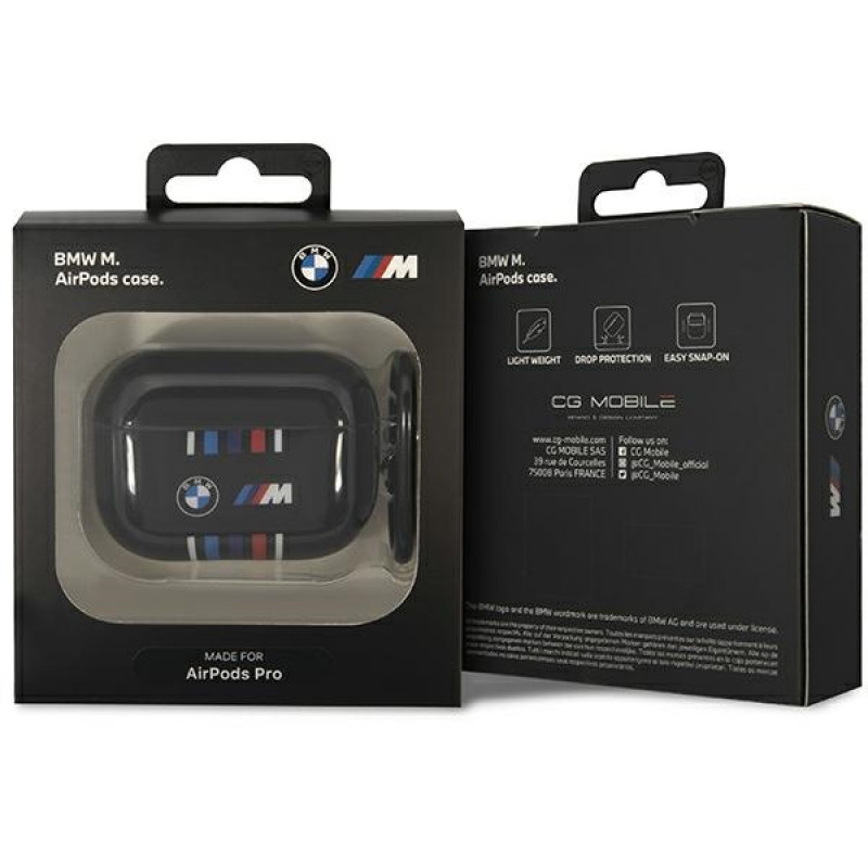 Funda BMW BMAP22SWTK para Apple AirPods Pro, Multiple Colored Lines, negra