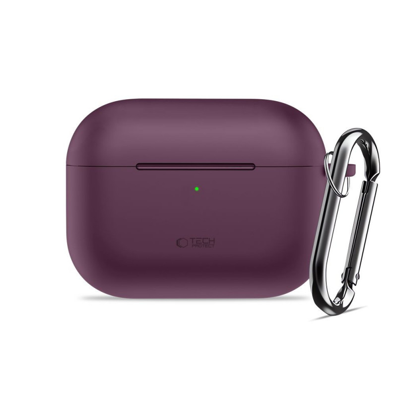 Funda para estuche de carga Tech-Protect Silicone Hook THP6103 para Apple AirPods Pro 3, burdeos
