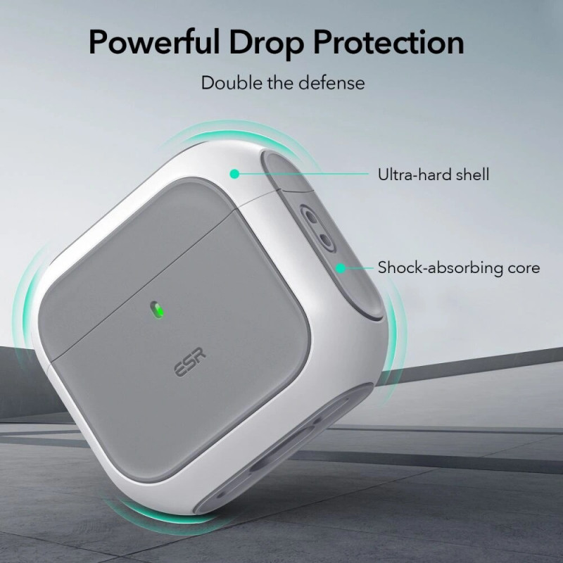Funda ESR Orbit HaloLock MagSafe para Apple AirPods 4, blanca