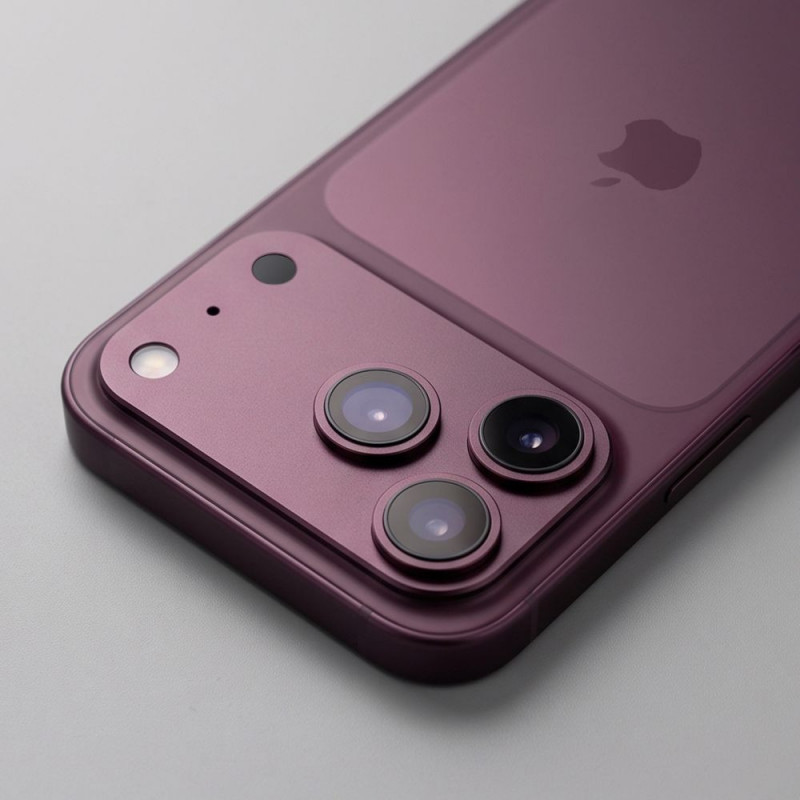 Protector de lente de cámara Tech-Protect Camfull Fit+ para Apple iPhone 18 Pro Max, burdeos