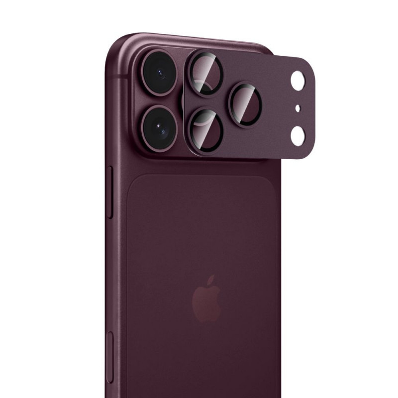 Protector de lente de cámara Tech-Protect Camfull Fit+ para Apple iPhone 18 Pro, burdeos