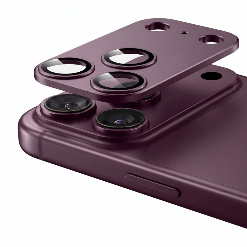Protector de lente de cámara Tech-Protect Camfull Fit+ para Apple iPhone 18 Pro, burdeos