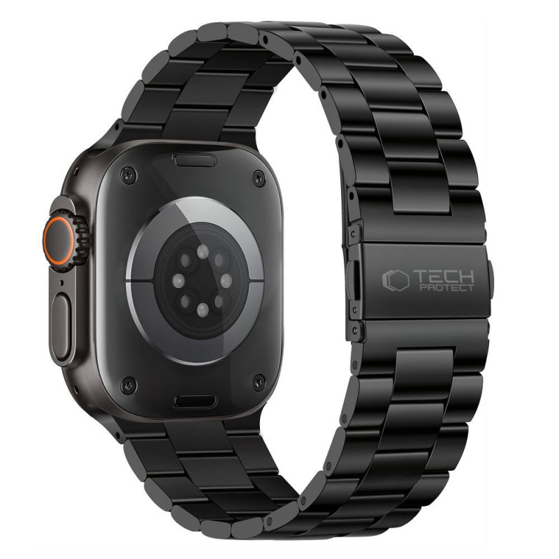 Pulsera de acero inoxidable Tech-Protect Stainless THP6099 para Apple Watch 8 / 9 / 10 / 11 / 12 / SE / Ultra 44/45/46/49 mm, negra