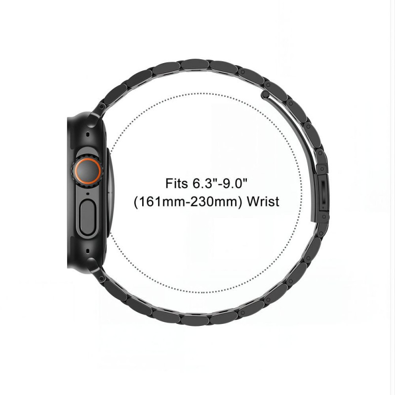 Pulsera de acero inoxidable Tech-Protect Stainless THP6099 para Apple Watch 8 / 9 / 10 / 11 / 12 / SE / Ultra 44/45/46/49 mm, negra