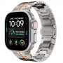 Pulsera de acero inoxidable Tech-Protect Stainless THP6100 para Apple Watch 8 / 9 / 10 / 11 / 12 / SE / Ultra 44/45/46/49 mm, Titanium/Naranja