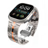 Pulsera de acero inoxidable Tech-Protect Stainless THP6100 para Apple Watch 8 / 9 / 10 / 11 / 12 / SE / Ultra 44/45/46/49 mm, Titanium/Naranja