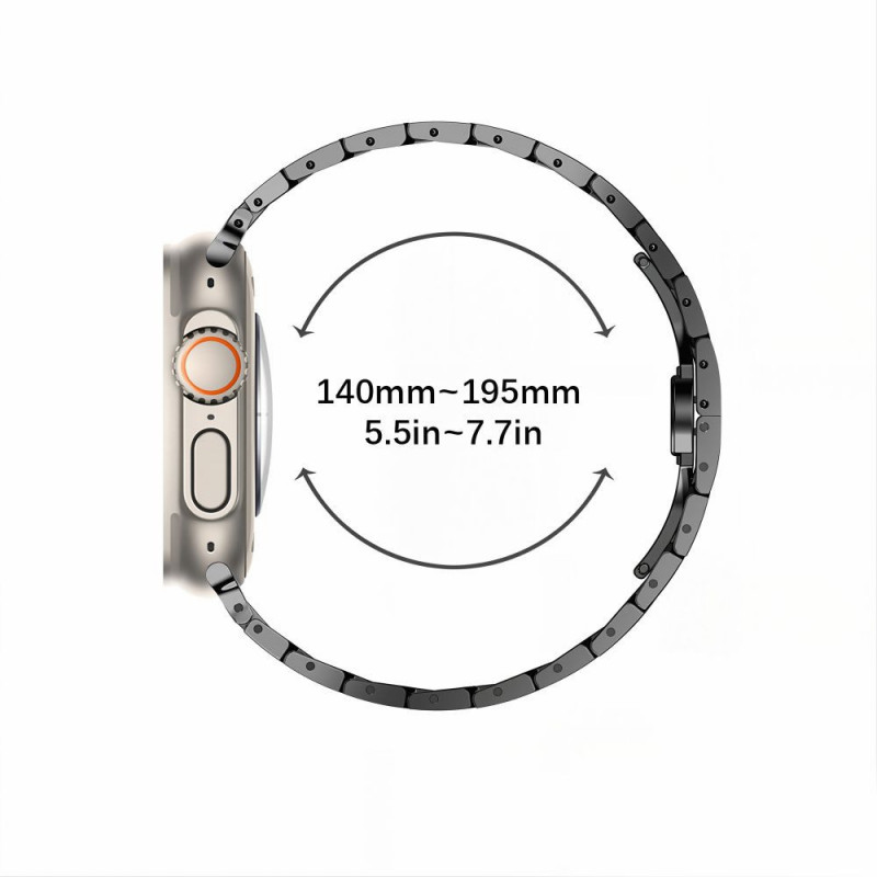 Pulsera de acero inoxidable Tech-Protect Stainless THP6100 para Apple Watch 8 / 9 / 10 / 11 / 12 / SE / Ultra 44/45/46/49 mm, Titanium/Naranja