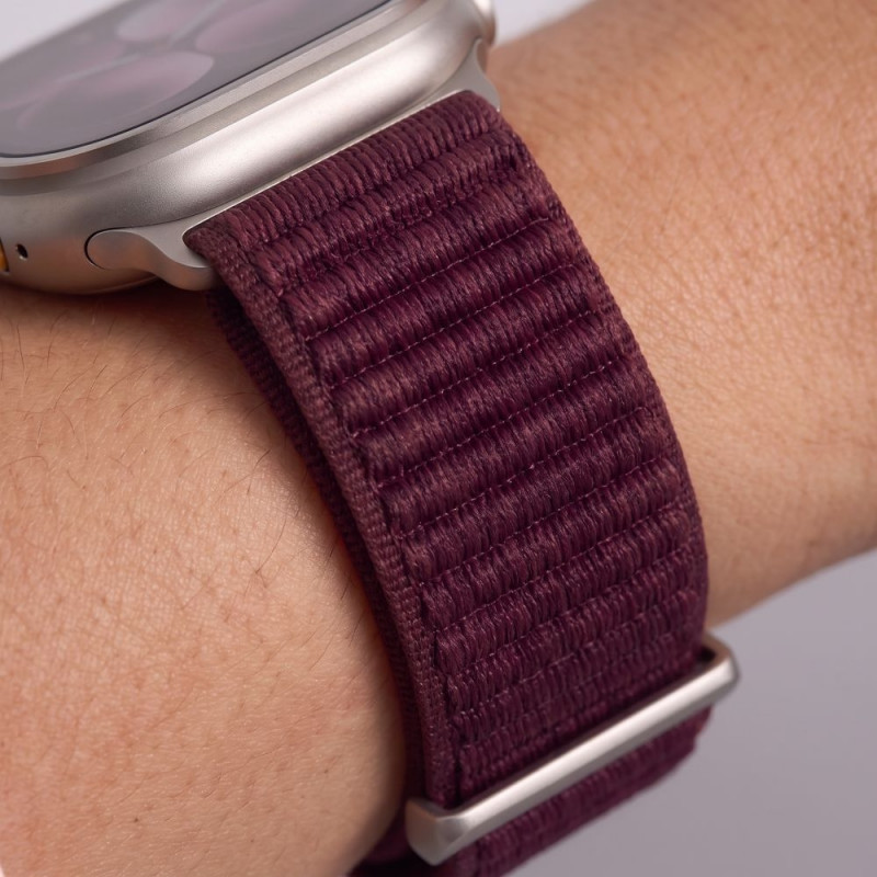 Correa para Apple Watch 8 / 9 / 10 / 11 / 12 / SE / Ultra 44/45/46/49 mm Tech-Protect Nylonloop, Deep Burgundy