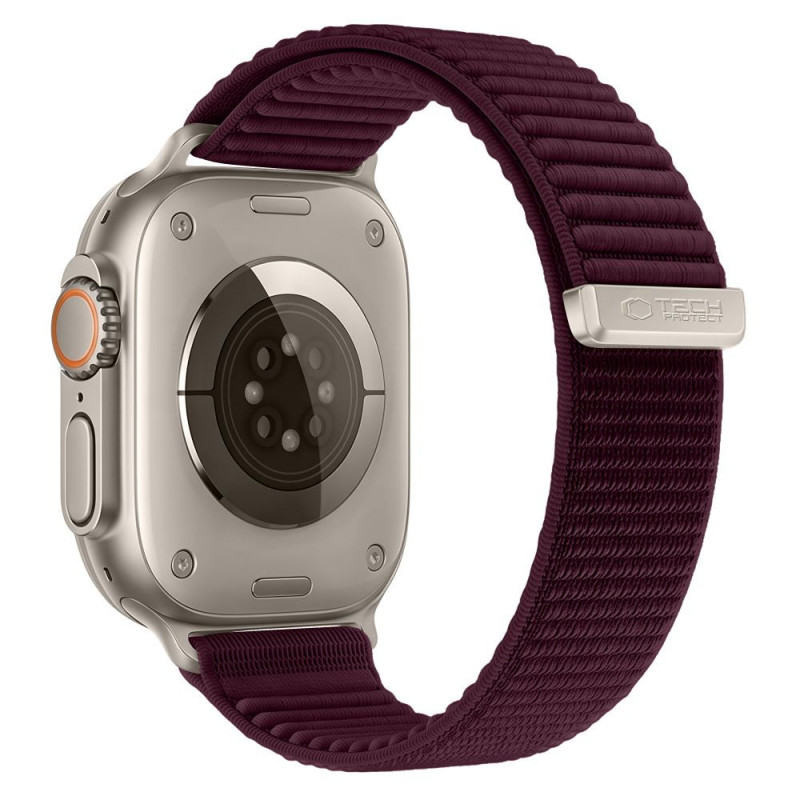 Correa para Apple Watch 8 / 9 / 10 / 11 / 12 / SE / Ultra 44/45/46/49 mm Tech-Protect Nylonloop, Deep Burgundy