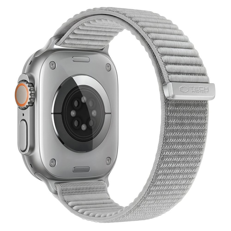 Correa para reloj Tech-Protect Nylonloop Apple Watch 8 / 9 / 10 / 11 / 12 / SE / Ultra 44/45/46/49 mm, gris claro