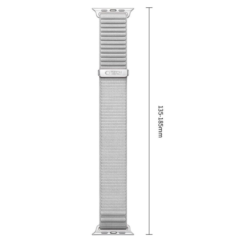 Correa para reloj Tech-Protect Nylonloop Apple Watch 8 / 9 / 10 / 11 / 12 / SE / Ultra 44/45/46/49 mm, gris claro