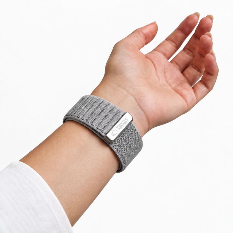 Correa para reloj Tech-Protect Nylonloop Apple Watch 8 / 9 / 10 / 11 / 12 / SE / Ultra 44/45/46/49 mm, gris claro