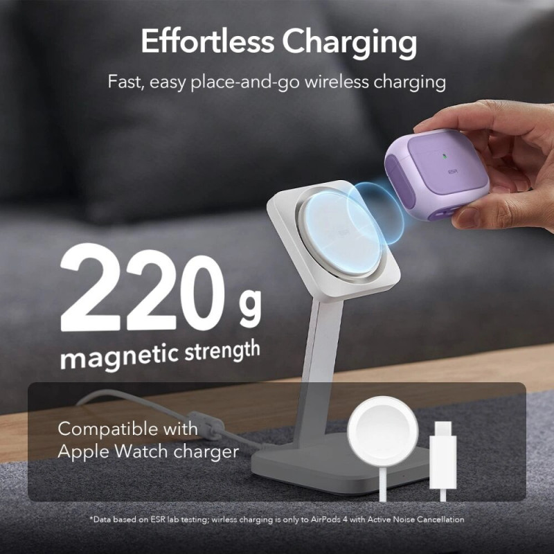 Funda ESR Orbit HaloLock MagSafe para Apple AirPods 4, morada