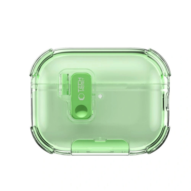 Funda protectora Tech-Protect Bounce Pro para estuche de carga Apple AirPods Pro 3, verde matcha