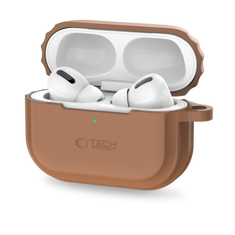 Funda Tech-Protect Silicone Rope para Apple AirPods Pro 1 / 2, marrón chocolate