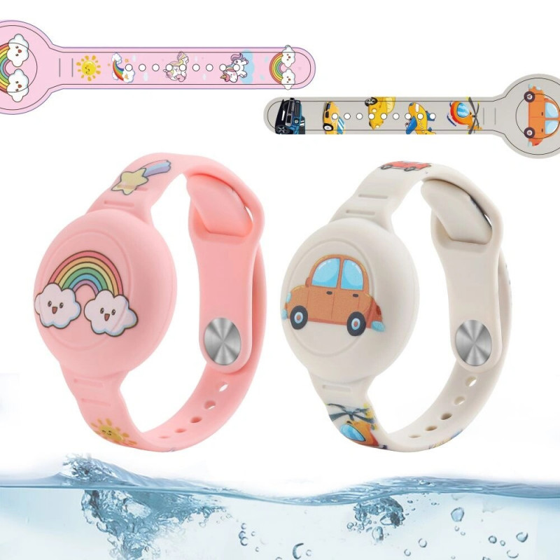 Tech-Protect Pulsera suave para niños para Apple AirTag 1 / 2, colorida (2 uds)