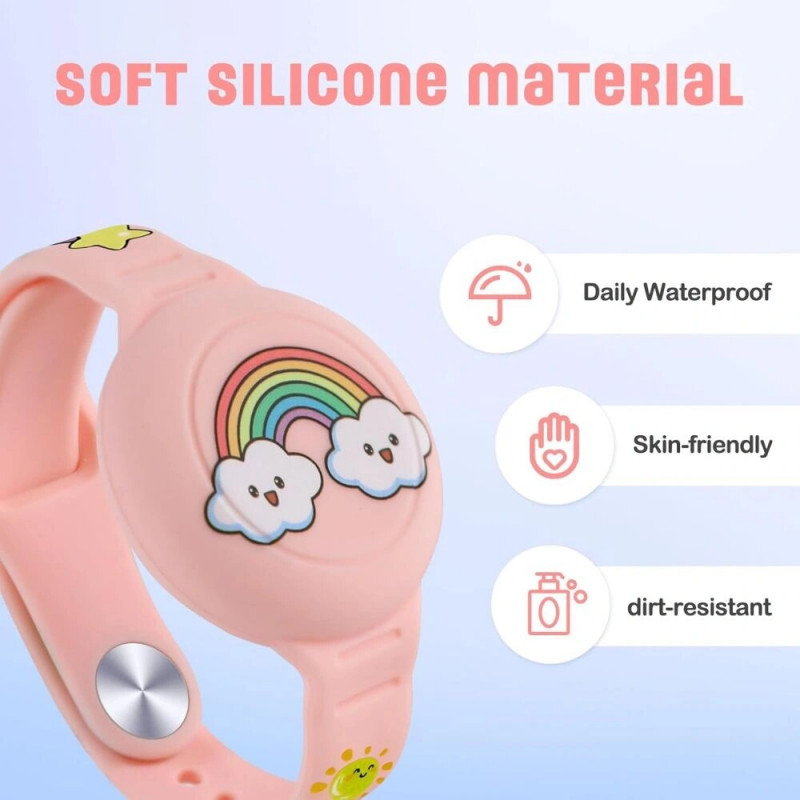 Tech-Protect Pulsera suave para niños para Apple AirTag 1 / 2, colorida (2 uds)